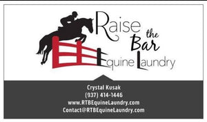 The Mud, The Sweat: Raise the Bar Equine Laundry signs on to help keep the FFI gear clean!